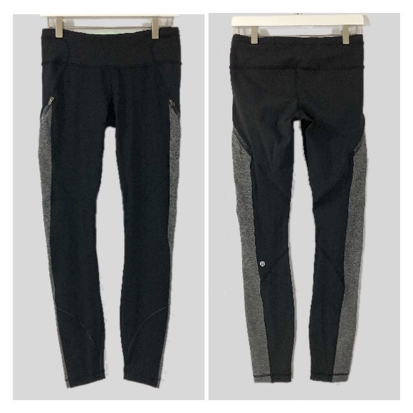 lululemon athletica Pants - Lululemon Black and Gray Zip Pocket Running Pants